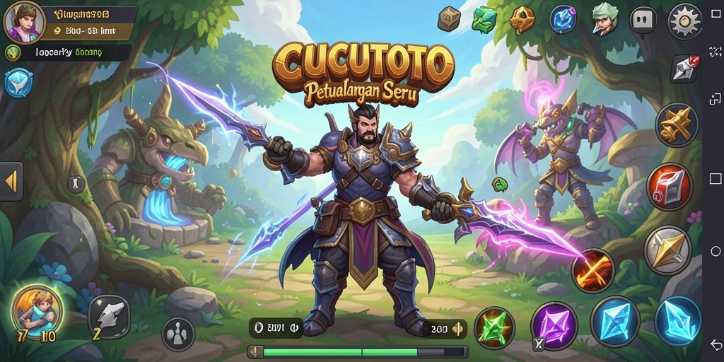 Tampilan gameplay CUCUTOTO dengan aksi petualangan RPG yang seru.