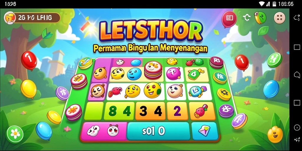 Tampilan gameplay LETSTHOR yang seru dengan suasana Bingo yang menarik.