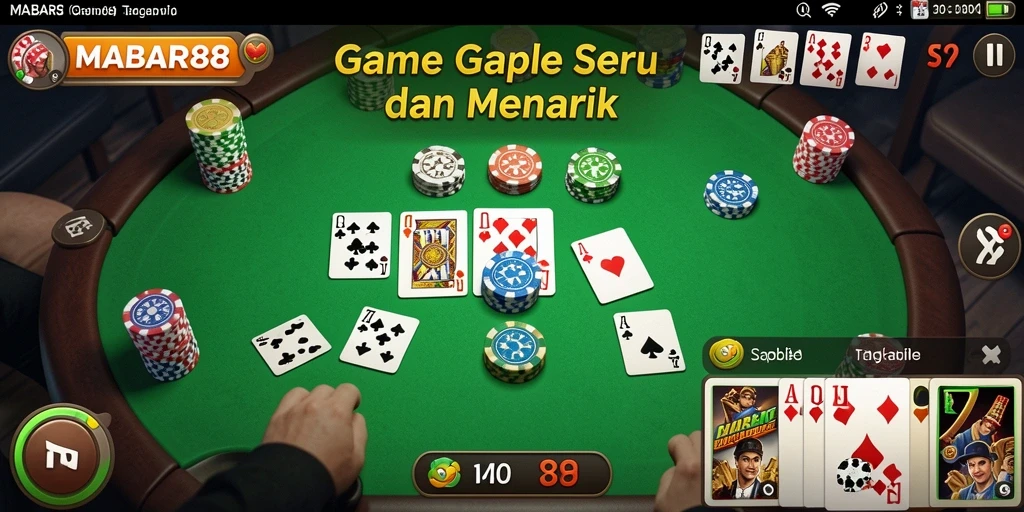 Gameplay MABAR88 yang seru dan interaktif untuk game Gaple.
