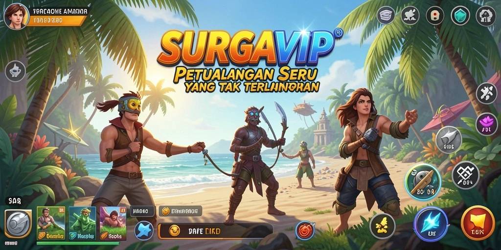 Gameplay <strong>SURGAVIP</strong> yang menampilkan eksplorasi dunia petualangan yang mendebarkan.
