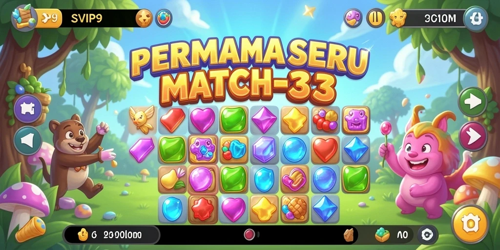 Tangkapan layar SVIP9 menampilkan aksi seru dalam permainan Match-3.